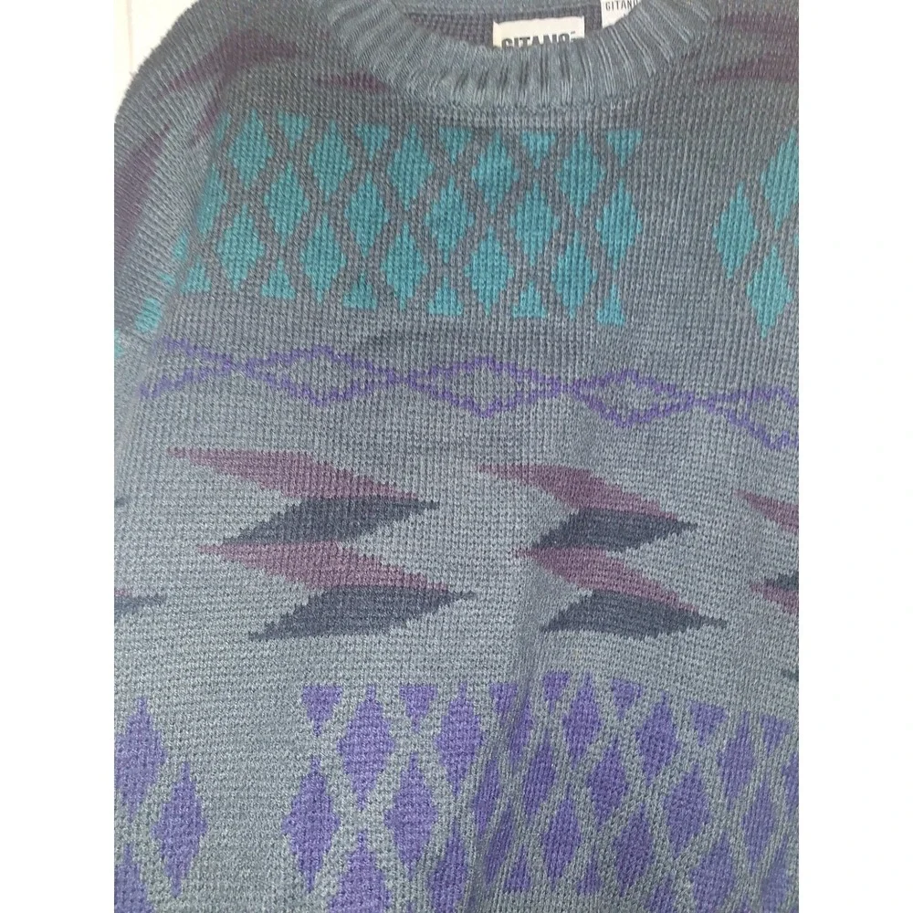 Vintage Gitano 80s 90s Dark Grunge Knit Sweater Goblincore Dark Academia Winter - Picture 4 of 4